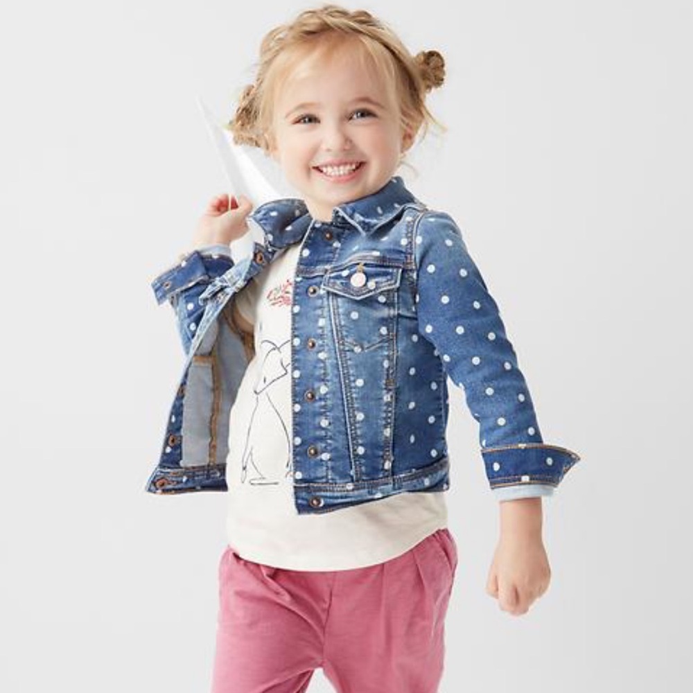 Baby Gap Polka Dot Denim 12-18 Months Jacket
